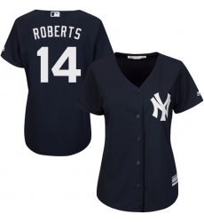 Women's Majestic New York Yankees #14 Brian Roberts Authentic Navy Blue Alternate MLB Jersey