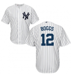 Youth Majestic New York Yankees #12 Wade Boggs Replica White Home MLB Jersey