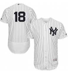 Men's Majestic New York Yankees #18 Didi Gregorius White Home Flex Base Authentic Collection MLB Jersey