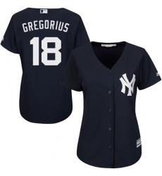 Women's Majestic New York Yankees #18 Didi Gregorius Replica Navy Blue Alternate MLB Jersey