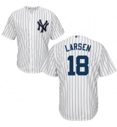 Youth Majestic New York Yankees #18 Don Larsen Authentic White Home MLB Jersey