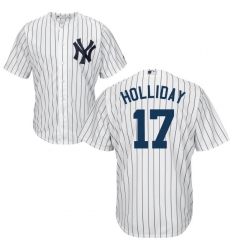 Men's Majestic New York Yankees #17 Matt Holliday Replica White Home MLB Jersey
