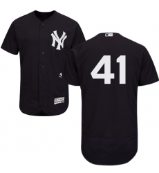 Men's Majestic New York Yankees #41 Randy Johnson Navy Blue Alternate Flex Base Authentic Collection MLB Jersey
