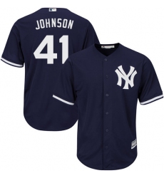 Youth Majestic New York Yankees #41 Randy Johnson Replica Navy Blue Alternate MLB Jersey