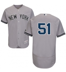 Men's Majestic New York Yankees #51 Bernie Williams Grey Road Flex Base Authentic Collection MLB Jersey