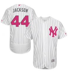 Men's Majestic New York Yankees #44 Reggie Jackson Authentic White 2016 Mother's Day Fashion Flex Base MLB Jersey