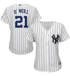 Women's Majestic New York Yankees #21 Paul O'Neill Authentic White Home MLB Jersey