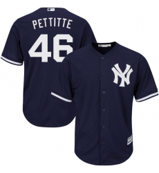 Youth Majestic New York Yankees #46 Andy Pettitte Authentic Navy Blue Alternate MLB Jersey