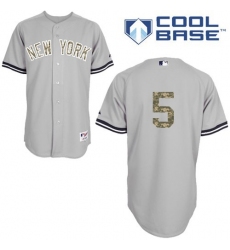 Men's Majestic New York Yankees #5 Joe DiMaggio Replica Grey USMC Cool Base MLB Jersey
