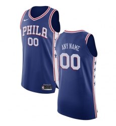  Men's Philadelphia 76ers Nike Blue Authentic Custom Jersey - Icon Edition