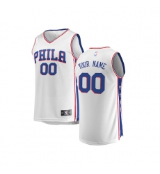 Youth Philadelphia 76ers Fanatics Branded White Fast Break Custom Replica Jersey - Association Edition