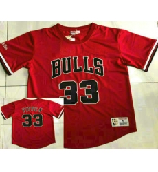 Men's Chicago Bulls #33 Scottie Pippen Red Short Sleeved AU Throwback Jersey