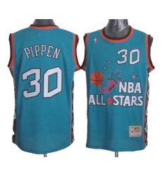 Men's Mitchell and Ness Chicago Bulls #30 Scottie Pippen Authentic Light Blue 1996 All Star Throwback NBA Jersey