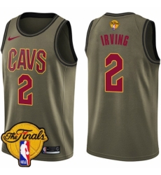 Men's Nike Cleveland Cavaliers #2 Kyrie Irving Swingman Green Salute to Service 2018 NBA Finals Bound NBA Jersey