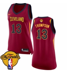 Women's Nike Cleveland Cavaliers #13 Tristan Thompson Authentic Maroon 2018 NBA Finals Bound NBA Jersey - Icon Edition