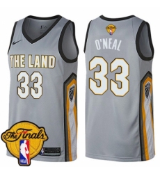 Women's Nike Cleveland Cavaliers #33 Shaquille O'Neal Swingman Gray 2018 NBA Finals Bound NBA Jersey - City Edition