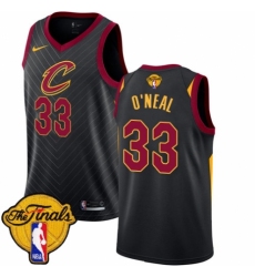 Youth Nike Cleveland Cavaliers #33 Shaquille O'Neal Authentic Black 2018 NBA Finals Bound NBA Jersey Statement Edition