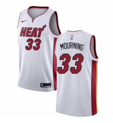 Men's Nike Miami Heat #33 Alonzo Mourning Swingman NBA Jersey - Association Edition