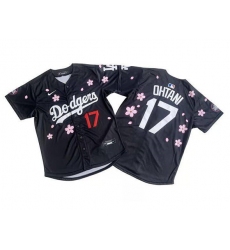 Men's Los Angeles Dodgers #17 Shohei Ohtani Black 2025 Tokyo Series Limited Stitched Baseball Jersey