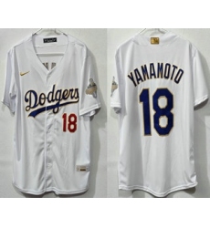 Men's Los Angeles Dodgers #18 Yoshinobu Yamamoto White 2026 Gold Collection Limited Jersey