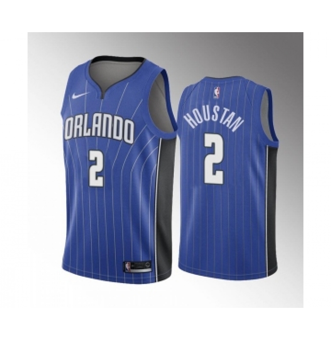 Men's Orlando Magic #2 Caleb Houstan Blue 2022 Draft Basketball Stitched Jersey