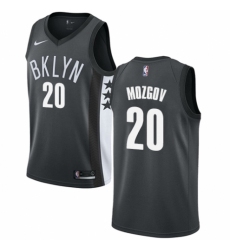 Men's Nike Brooklyn Nets #20 Timofey Mozgov Authentic Gray NBA Jersey Statement Edition