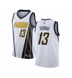 Men's Nike Indiana Pacers #13 Paul George White Swingman Jersey - Earned Edition