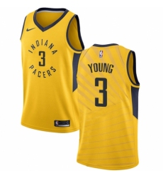 Women's Nike Indiana Pacers #3 Joe Young Swingman Gold NBA Jersey Statement Edition
