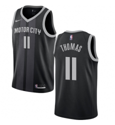 Women's Nike Detroit Pistons #11 Isiah Thomas Swingman Black NBA Jersey - City Edition