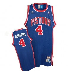 Men's Adidas Detroit Pistons #4 Joe Dumars Authentic Blue Throwback NBA Jersey