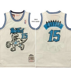 Men's Toronto Raptors #15 Vince Carter White 1998 Throwback Swingman Jersey