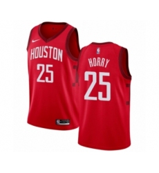 Men's Nike Houston Rockets #25 Robert Horry Red Swingman Jersey - Earned Edition