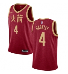 Men's Nike Houston Rockets #4 Charles Barkley Swingman Red NBA Jersey - 2018 19 City Edition