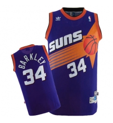 Men's Mitchell and Ness Phoenix Suns #34 Charles Barkley Authentic Purple Throwback NBA Jersey