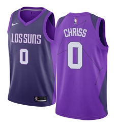 Men's Nike Phoenix Suns #0 Marquese Chriss Swingman Purple NBA Jersey - City Edition