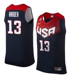 Men's Nike Team USA #13 James Harden Authentic Navy Blue 2014 Dream Team Basketball Jersey