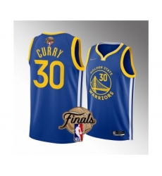 Men's Golden State Warriors #30 Stephen Curry Royal 2022 Finals Stitched Basketball Jersey