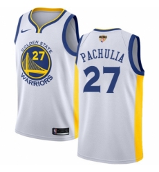 Women's Nike Golden State Warriors #27 Zaza Pachulia Swingman White Home 2018 NBA Finals Bound NBA Jersey - Association Edition