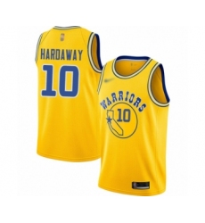 Youth Golden State Warriors #10 Tim Hardaway Swingman Gold Hardwood Classics Basketball Jersey