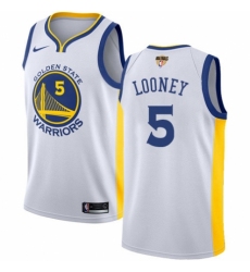 Men's Nike Golden State Warriors #5 Kevon Looney Authentic White Home 2018 NBA Finals Bound NBA Jersey - Association Edition