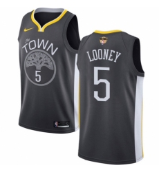 Men's Nike Golden State Warriors #5 Kevon Looney Swingman Black Alternate 2018 NBA Finals Bound NBA Jersey - Statement Edition