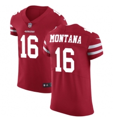 Men's Nike San Francisco 49ers #16 Joe Montana Red Team Color Vapor Untouchable Elite Player NFL Jersey
