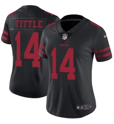 Women's Nike San Francisco 49ers #14 Y.A. Tittle Elite Black NFL Jersey