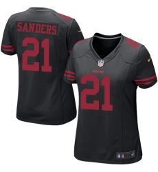 Women's Nike San Francisco 49ers #21 Deion Sanders Game Black NFL Jersey