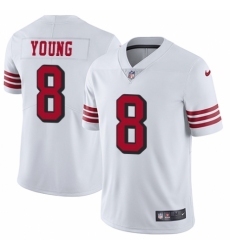 Men's Nike San Francisco 49ers #8 Steve Young Elite White Rush Vapor Untouchable NFL Jersey