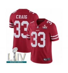 Youth San Francisco 49ers #33 Roger Craig Red Team Color Vapor Untouchable Limited Player Super Bowl LIV Bound Football Jersey