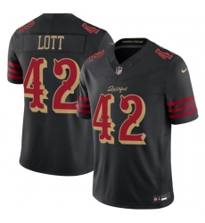 Men's San Francisco 49ers #42 Ronnie Lott Black 2025 F.U.S.E. “Rivalries” Vapor Limited Football Stitched Jersey
