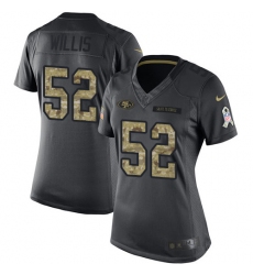 Women's Nike San Francisco 49ers #52 Patrick Willis Limited Black 2016 Salute to Service NFL Jersey
