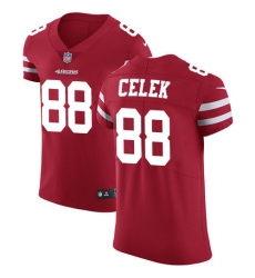 Men's Nike San Francisco 49ers #88 Garrett Celek Red Team Color Vapor Untouchable Elite Player NFL Jersey