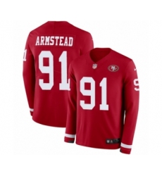 Youth Nike San Francisco 49ers #91 Arik Armstead Limited Red Therma Long Sleeve NFL Jersey